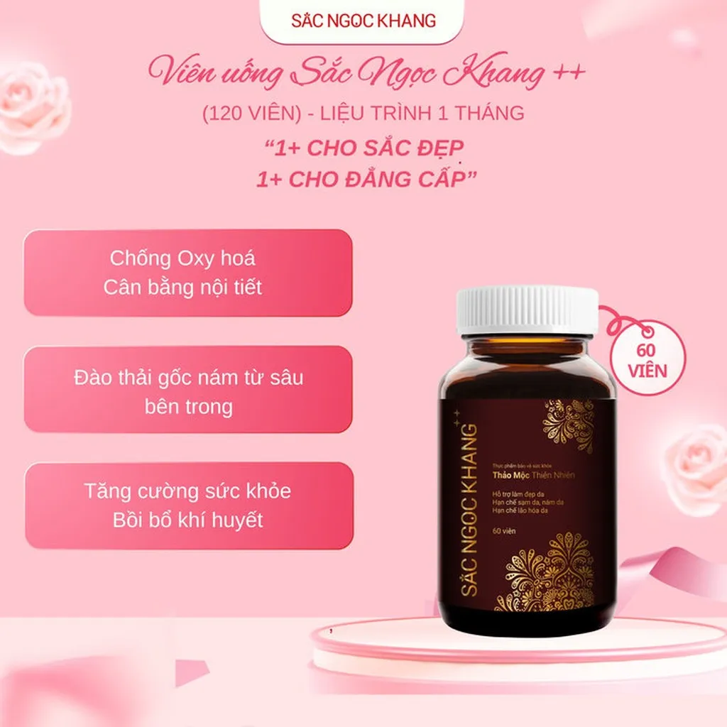 Alternative view of Viên Uống Sắc Ngọc Khang++ 60 Viên - Đẹp Da, Chống Lão Hoá, Mờ Nám Sạm