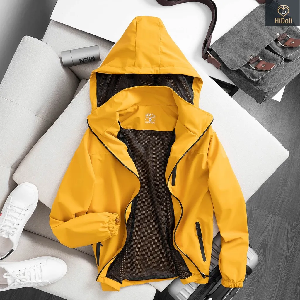 Alternative view of Áo Khoác Gió Nam Nữ Lót Lưới 3 Khóa Vải Tráng Bạc Chống Nước Unisex Cao Cấp - Chipxinhxk