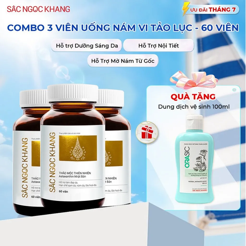 Combo 3 Hộp Viên Uống Vi Tảo Lục - Sắc Ngọc Khang