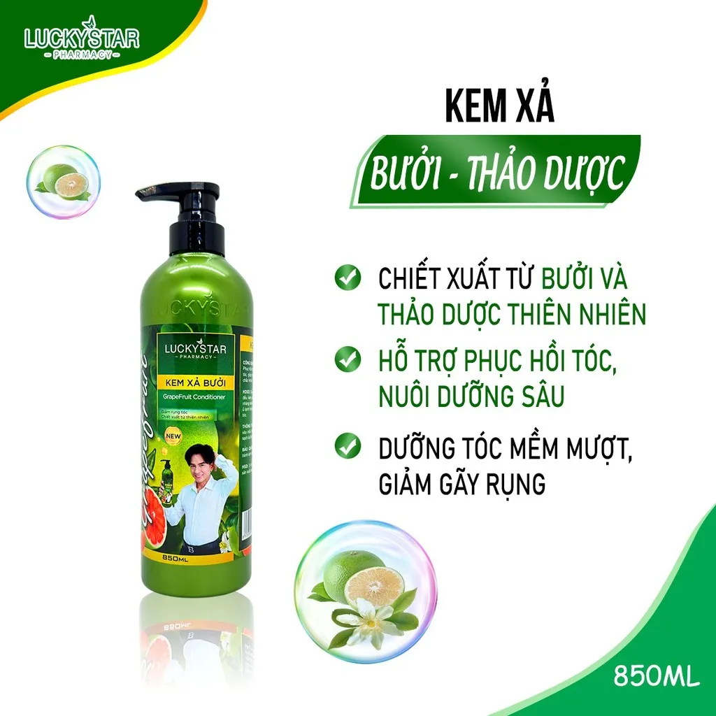 Kem Xả Tinh Dầu Bưởi Cao Cấp 850ml - Lucky Star