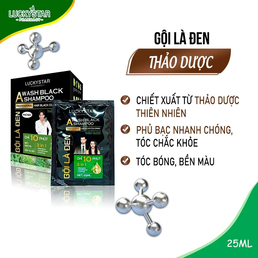 Gội Là Đen Thảo Dược Túi 25ml - Lucky Star
