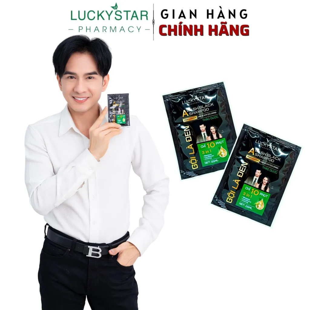Alternative view of Gội Là Đen Thảo Dược Túi 25ml - Lucky Star