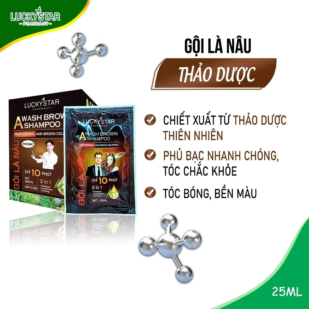 Gội Là Nâu Thảo Dược Túi 25ml - Lucky Star