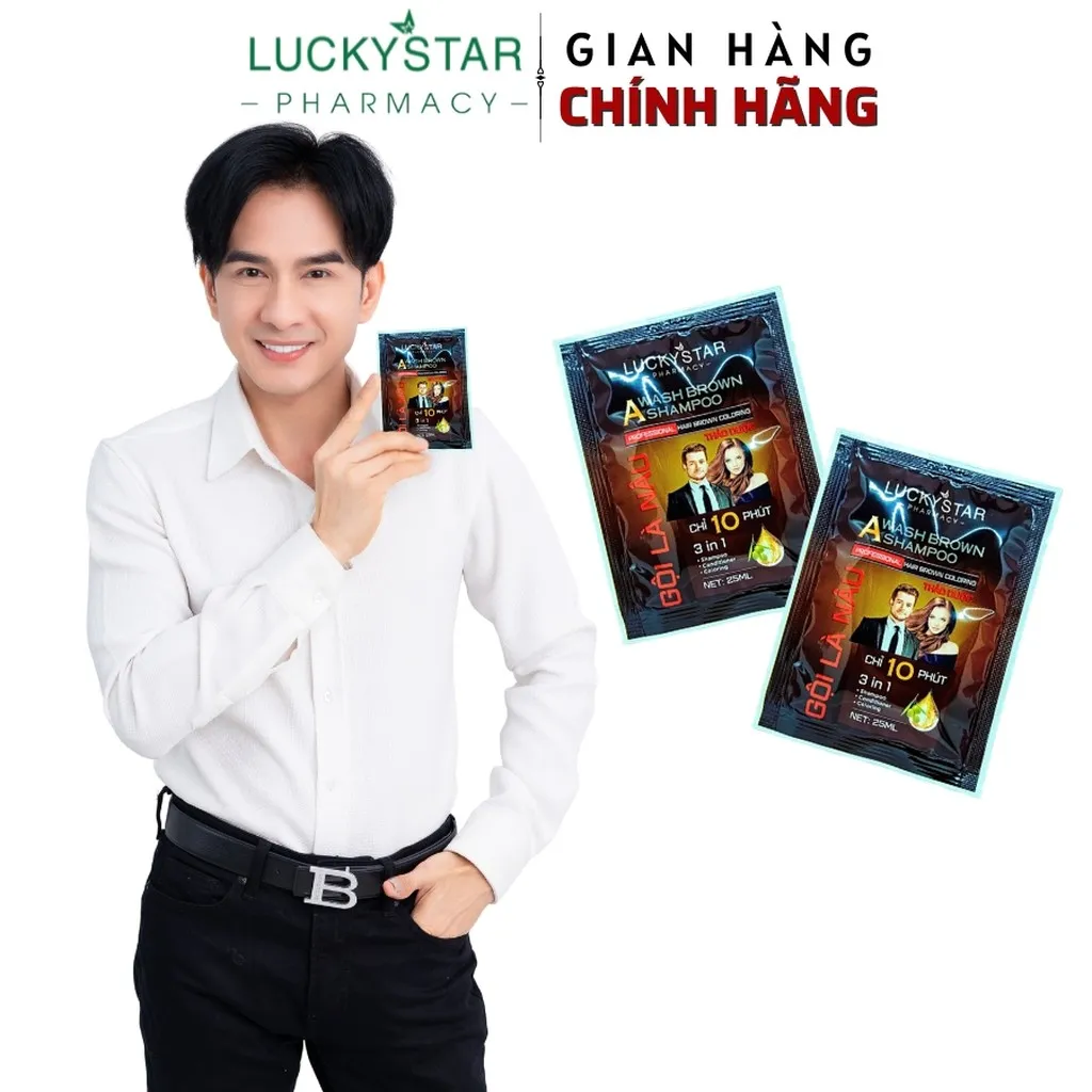 Alternative view of Gội Là Nâu Thảo Dược Túi 25ml - Lucky Star