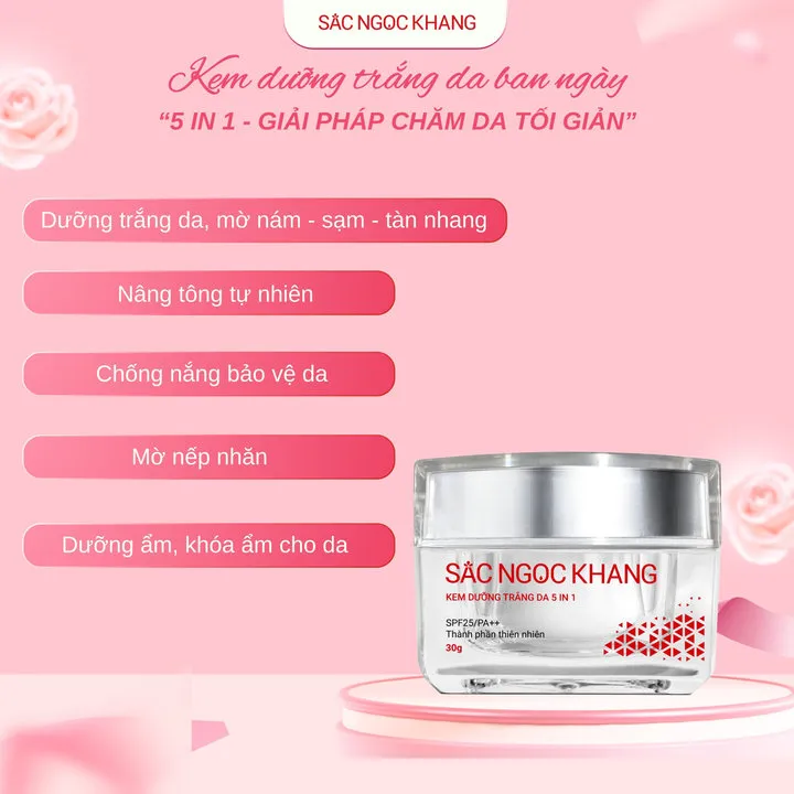 Alternative view of Kem Dưỡng Trắng Da Ban Ngày 5 In 1 - Nâng Tông Dưỡng Trắng Sắc Ngọc Khang