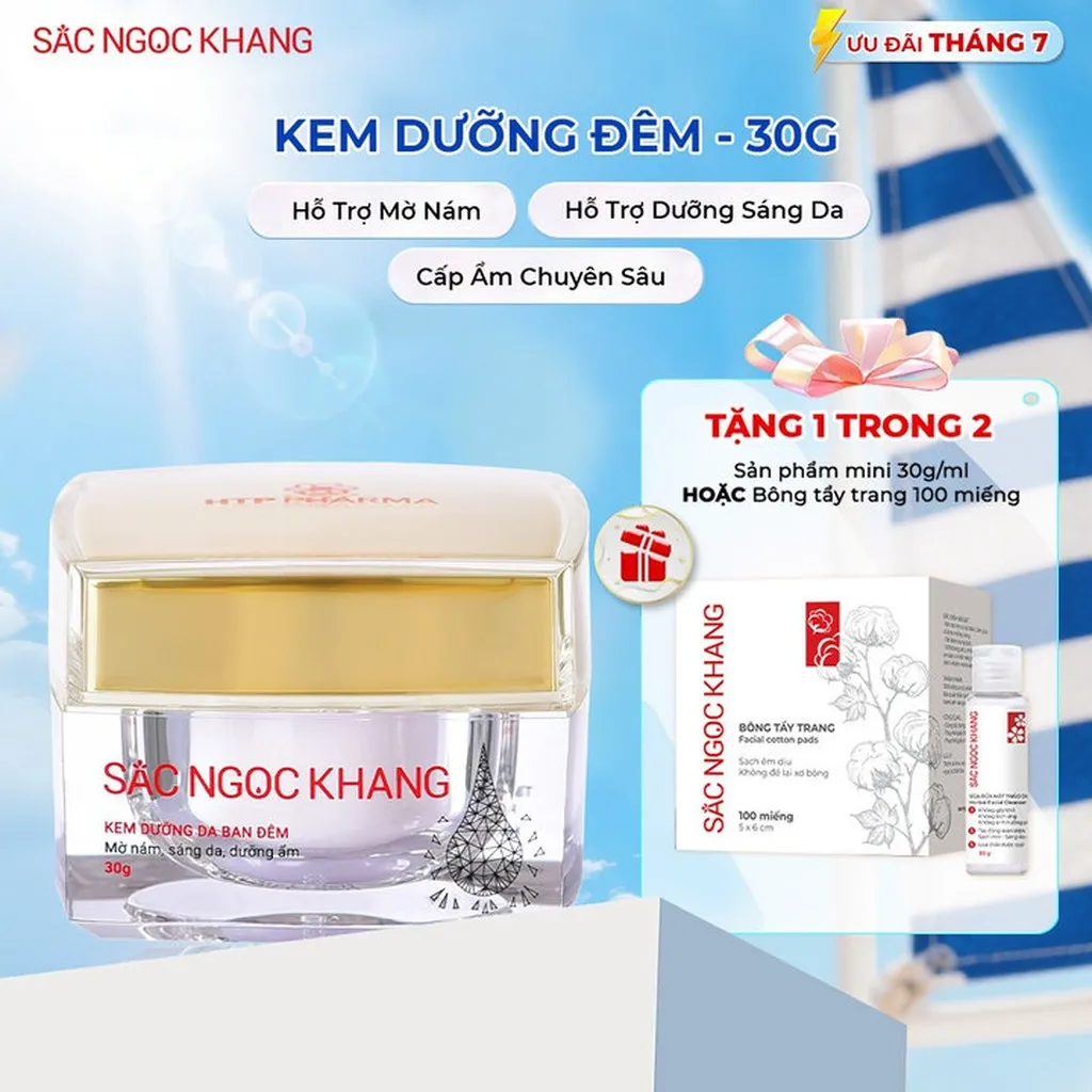 Kem Dưỡng Da Ban Đêm Sắc Ngọc Khang 30g - Dưỡng Ẩm Sáng Da - Mờ Nám Sạm