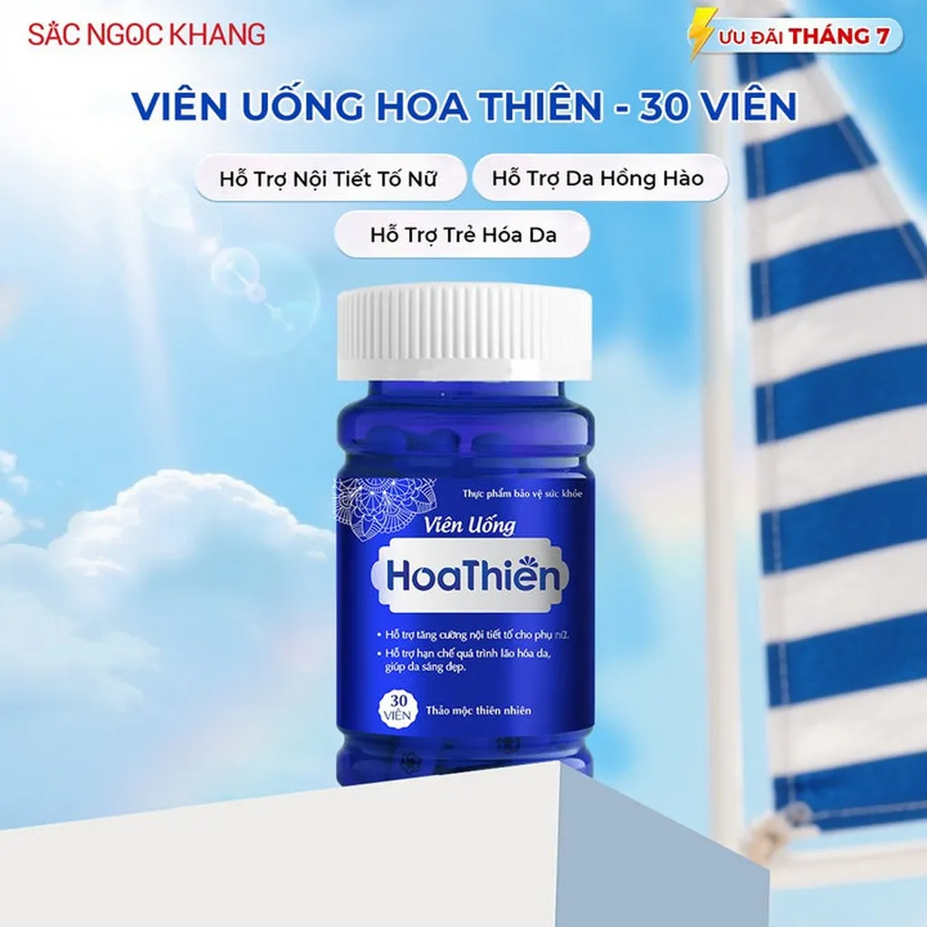 Viên Uống Hoa Thiên - Giúp Tăng Cường Nội Tiết Tố Nữ & Dưỡng Đẹp Da - Hoa Thiên