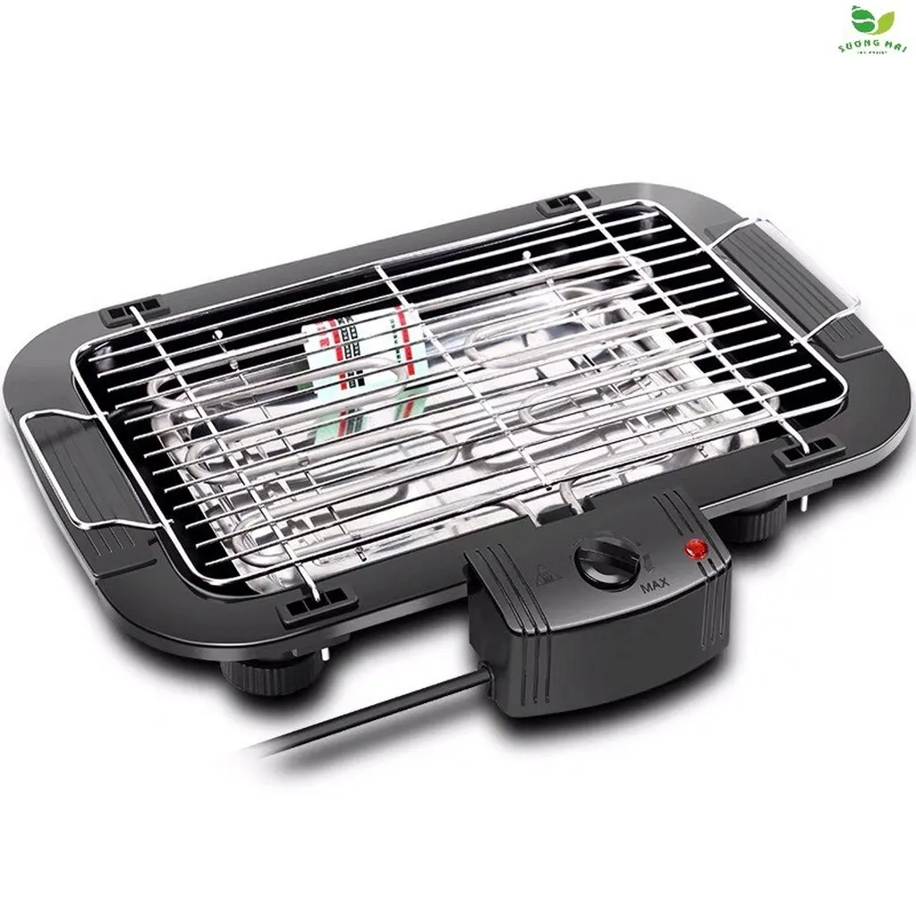 Bếp Nướng Điện Electric Barbecue Grill Không Khói Đa Năng Vỉ Lò Nướng Ngoài Trời - Babale