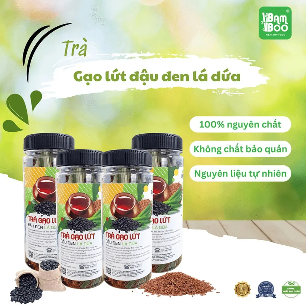 Combo 4 Trà Gạo Lứt Đậu Đen Lá Dứa 350g - Bamboo