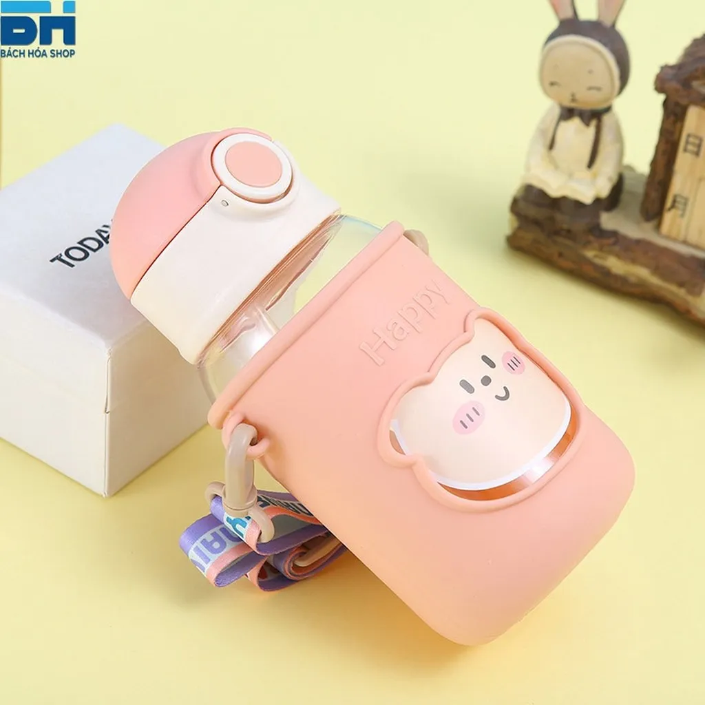 Alternative view of Bình Nước 600ml Cho Bé Kèm Dây Đeo Tiện Lợi, Tặng Kèm Sticker 2d, 3d Xinh Xắn - Bh Kids