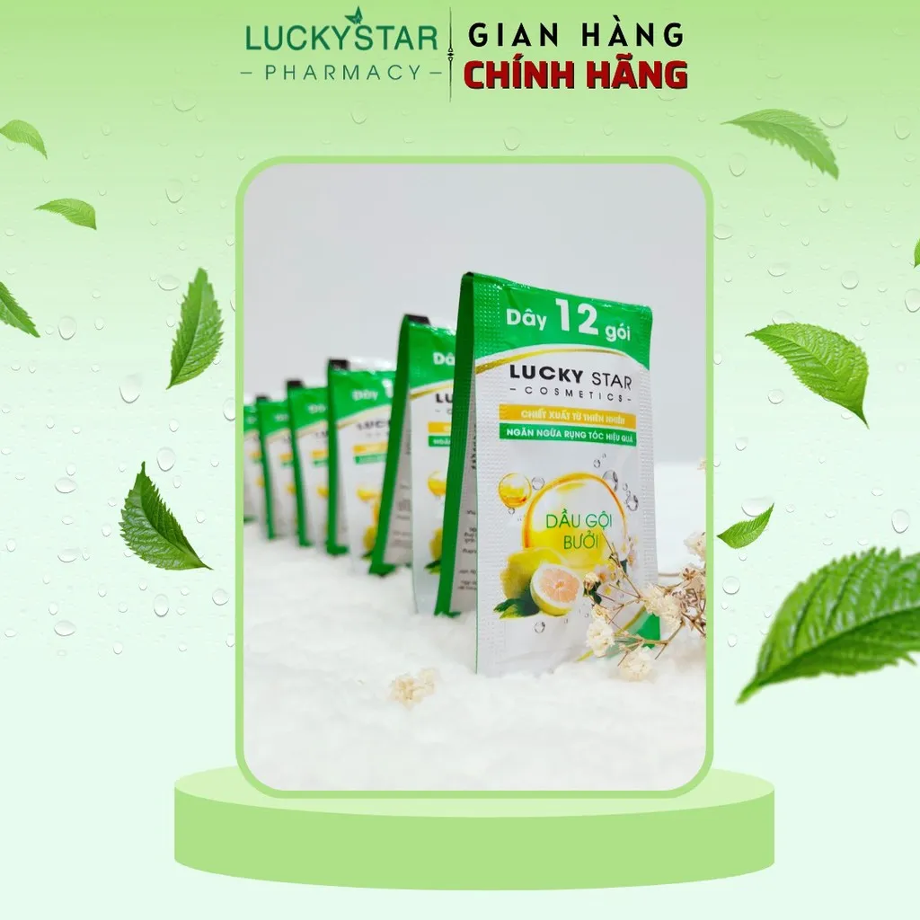 Alternative view of Dầu Gội Tinh Dầu Bưởi Dây 12 Gói - Lucky Star