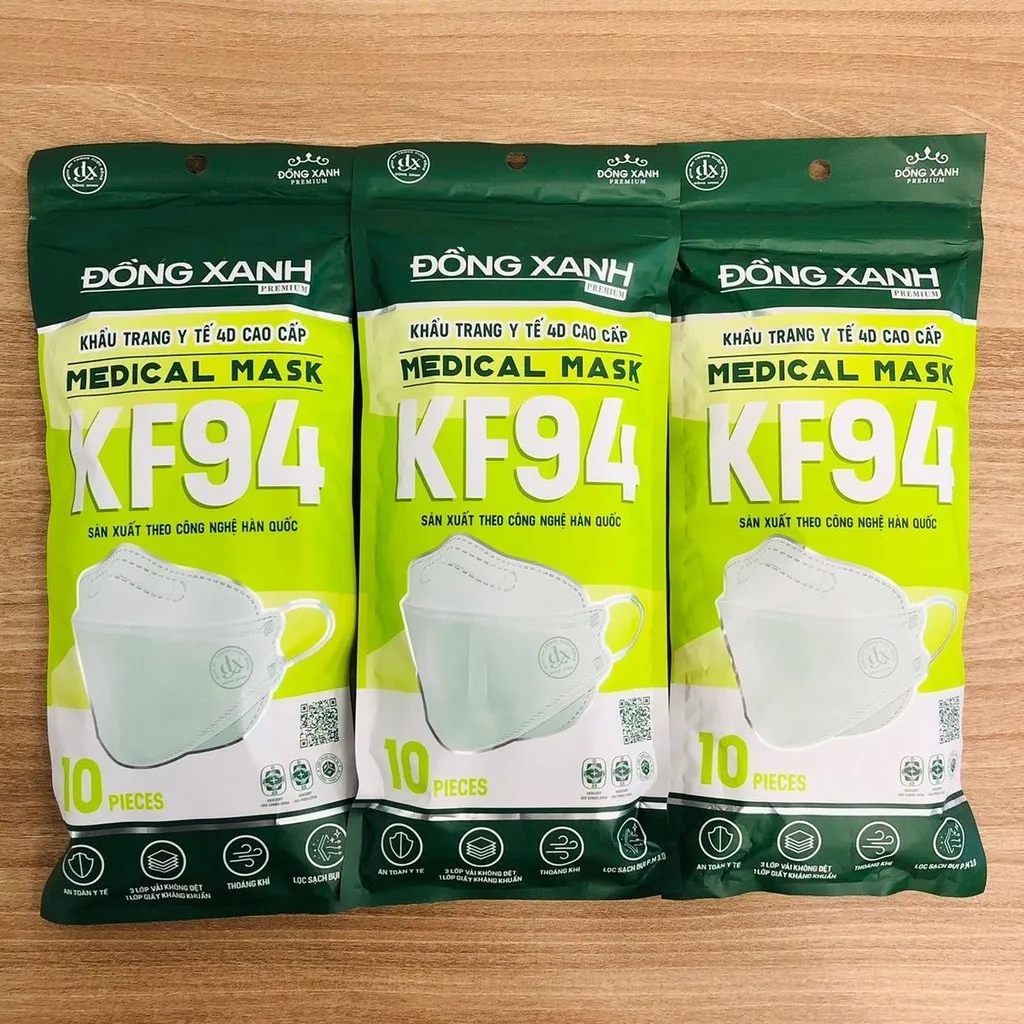 Alternative view of [thùng] Khẩu Trang Kf94 (10 Cái/túi, 30 Túi/thùng) - Đồng Xanh Premium