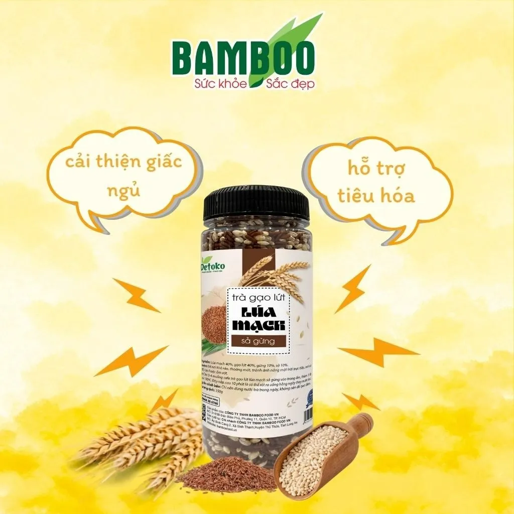 Alternative view of Trà Gạo Lứt Lúa Mạch Gừng Sả 350g - Bamboo
