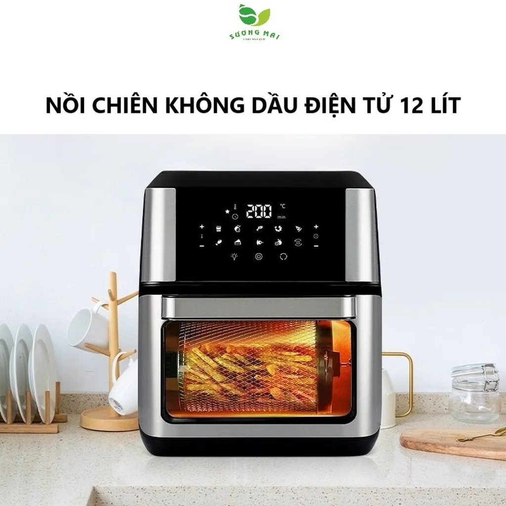 Nồi Chiên Không Dầu Dung Tích 12.5 Lít, Công Suất 1800w - Nineshield