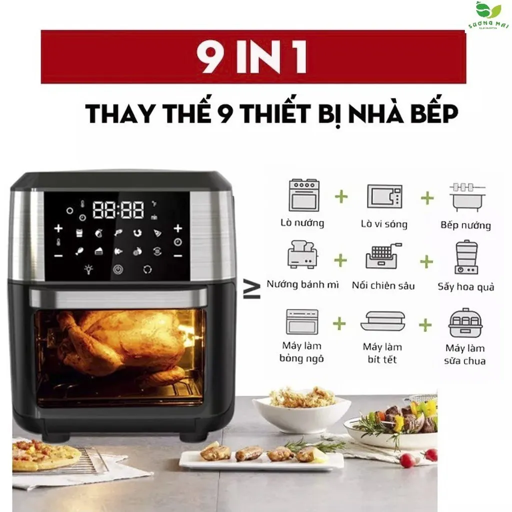 Alternative view of Nồi Chiên Không Dầu Dung Tích 12.5 Lít, Công Suất 1800w - Nineshield