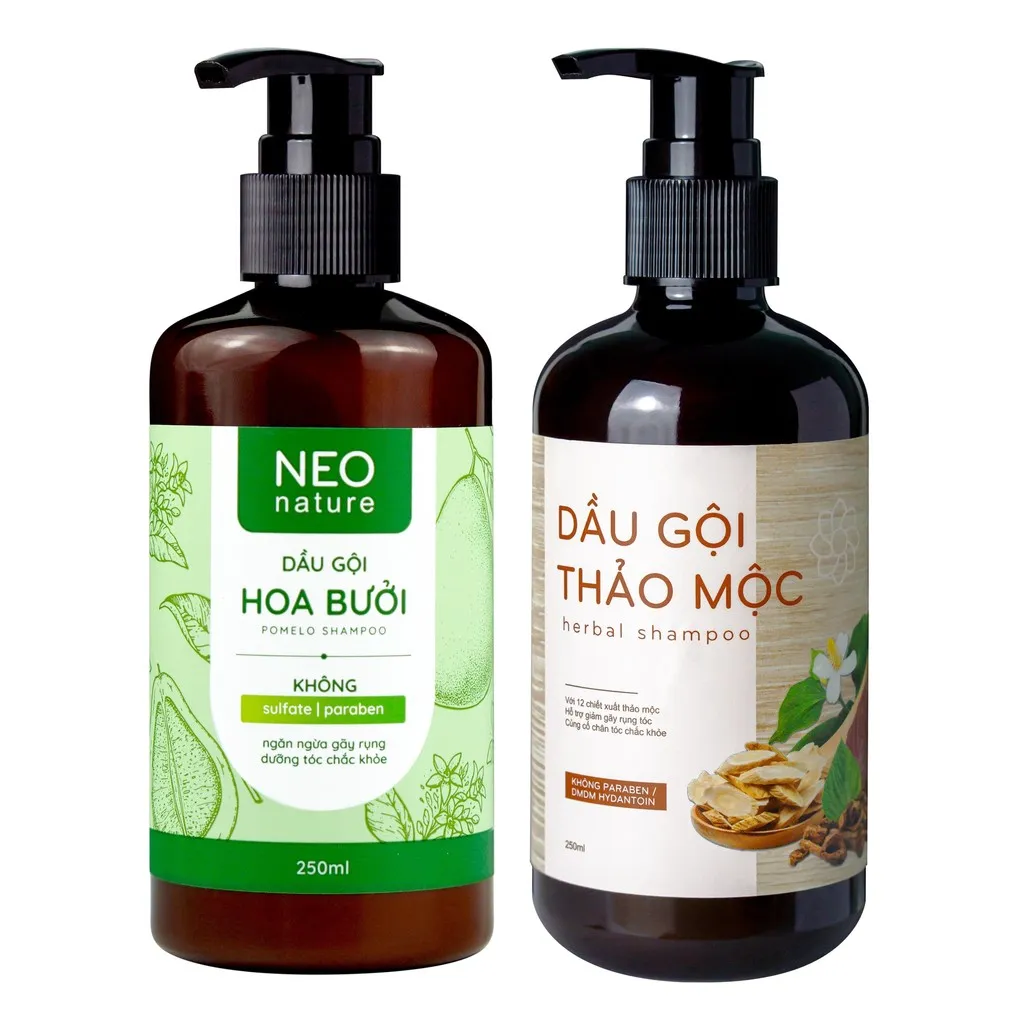 Bộ Đôi Dầu Gội Thảo Mộc & Dầu Gội Hoa Bưởi - Neo Nature