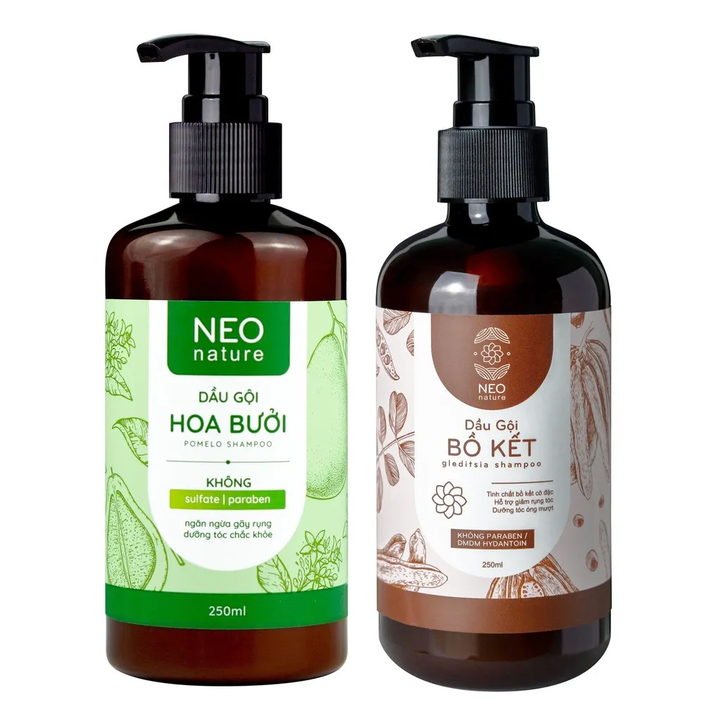 Bộ Đôi Dầu Gội Bồ Kết & Dầu Gội Hoa Bưởi - Neo Nature