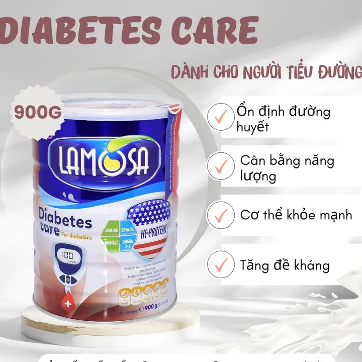 Sữa Y Tế Dinh Dưỡng Chuyên Dùng Cho Người Tiểu Đường Lamosa Diabetes Care 900g Hàng Xuất Khẩu