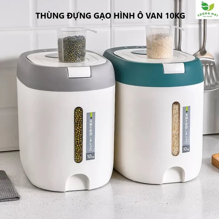 Thùng Đựng Gạo Hình Ô Van 10kg - Sương Mai