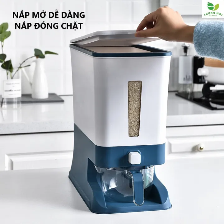 Thùng Đựng Gạo Hình Chữ Nhật 12kg - Sương Mai