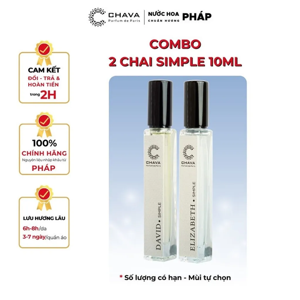 Combo 2 Chai Nước Hoa Simple 10ml Bất Kỳ - Chava