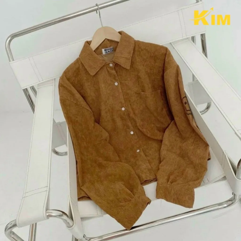 Alternative view of Áo Sơ Mi Nhung Tăm Mặt Cười Unisex - Kim