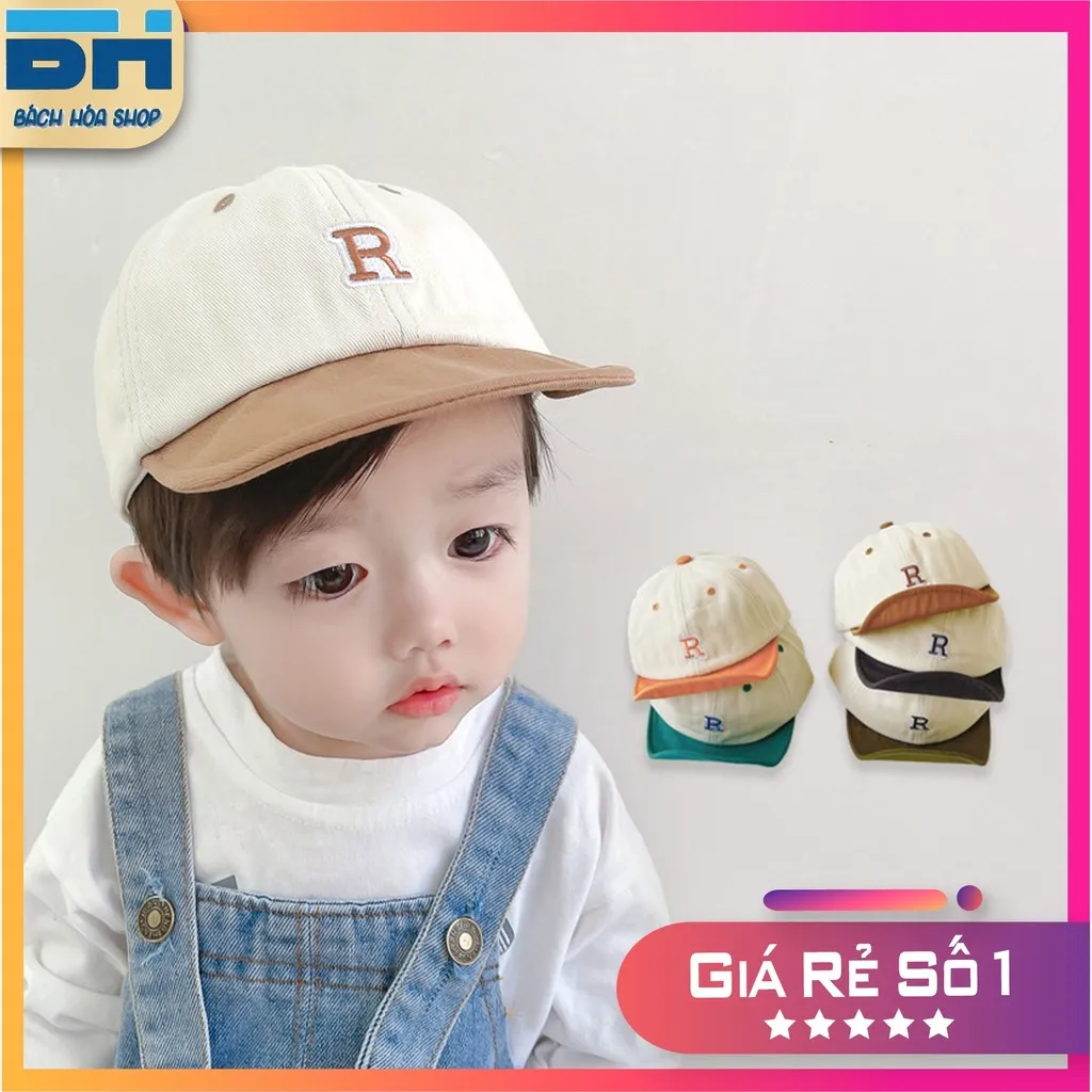 Mũ Nón Lưỡi Trai Cho Bé Phong Cách Thời Trang, Họa Tiết Chữ Cái (mũ R) - Bh Kids