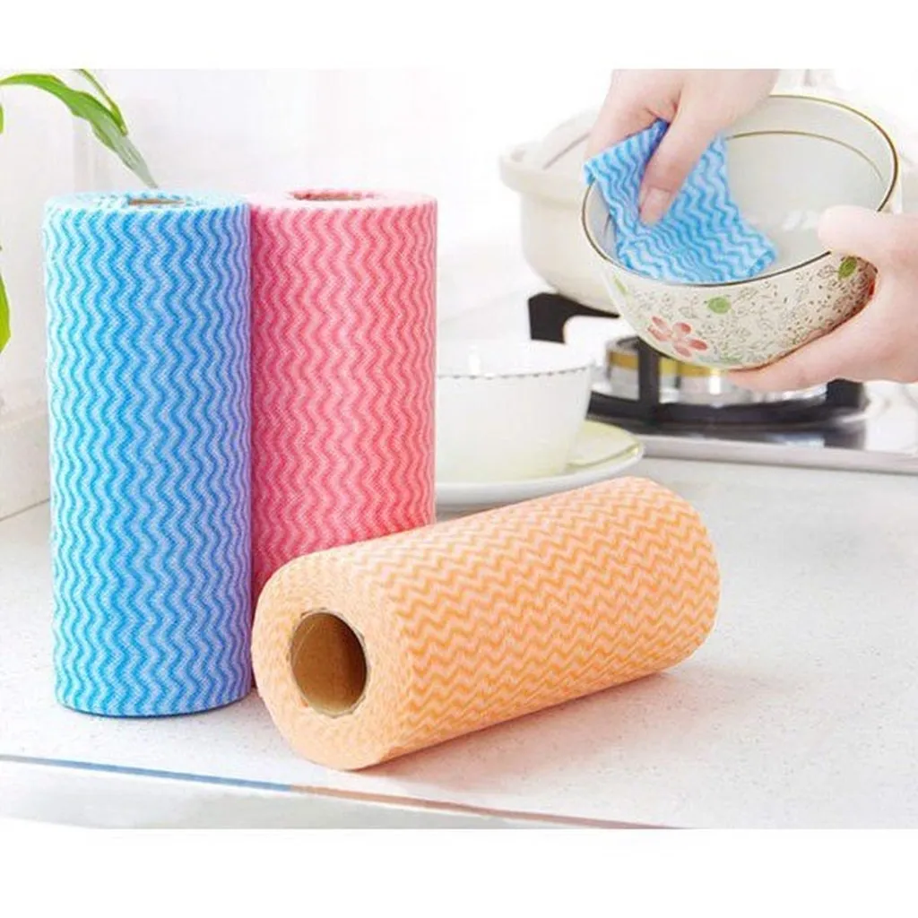 Cuộn 50 Tờ Giấy Lau Bếp Đa Năng Tái Sử Dụng (giao Màu Ngẫu Nhiên) - Su