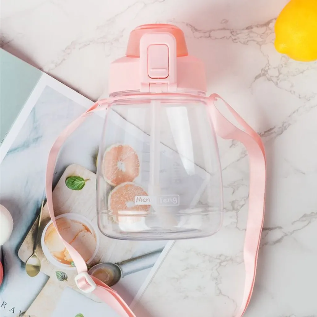 Bình Nước Tròn Bầu Sticker Cho Bé Bằng Nhựa Cao Cấp 1200ml - Su