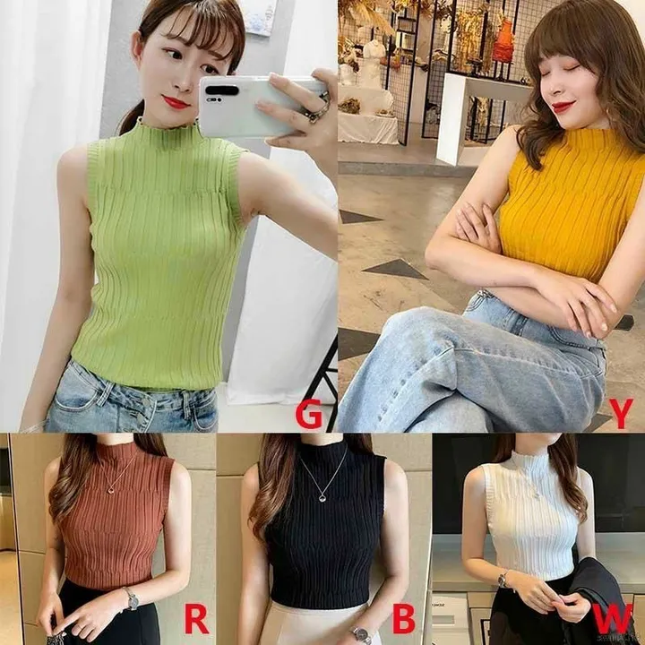 Áo Gân Sát Nách Cổ Lọ - Lê Phương Boutique
