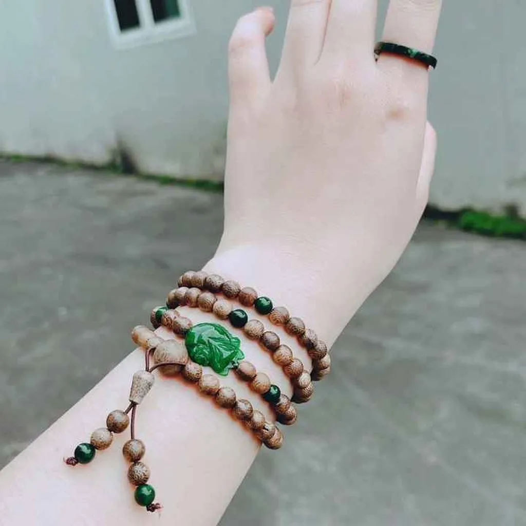 Alternative view of Chuỗi Vòng Tay Trầm Hương Tốc Phối Hồ Ly Cẩm Thạch - Thắng Giang