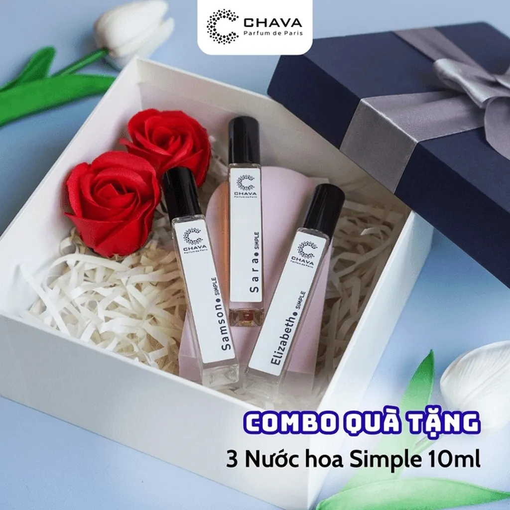 [combo Quà Tặng] 3 Chai Nước Hoa Chava Simple 10ml - Chava