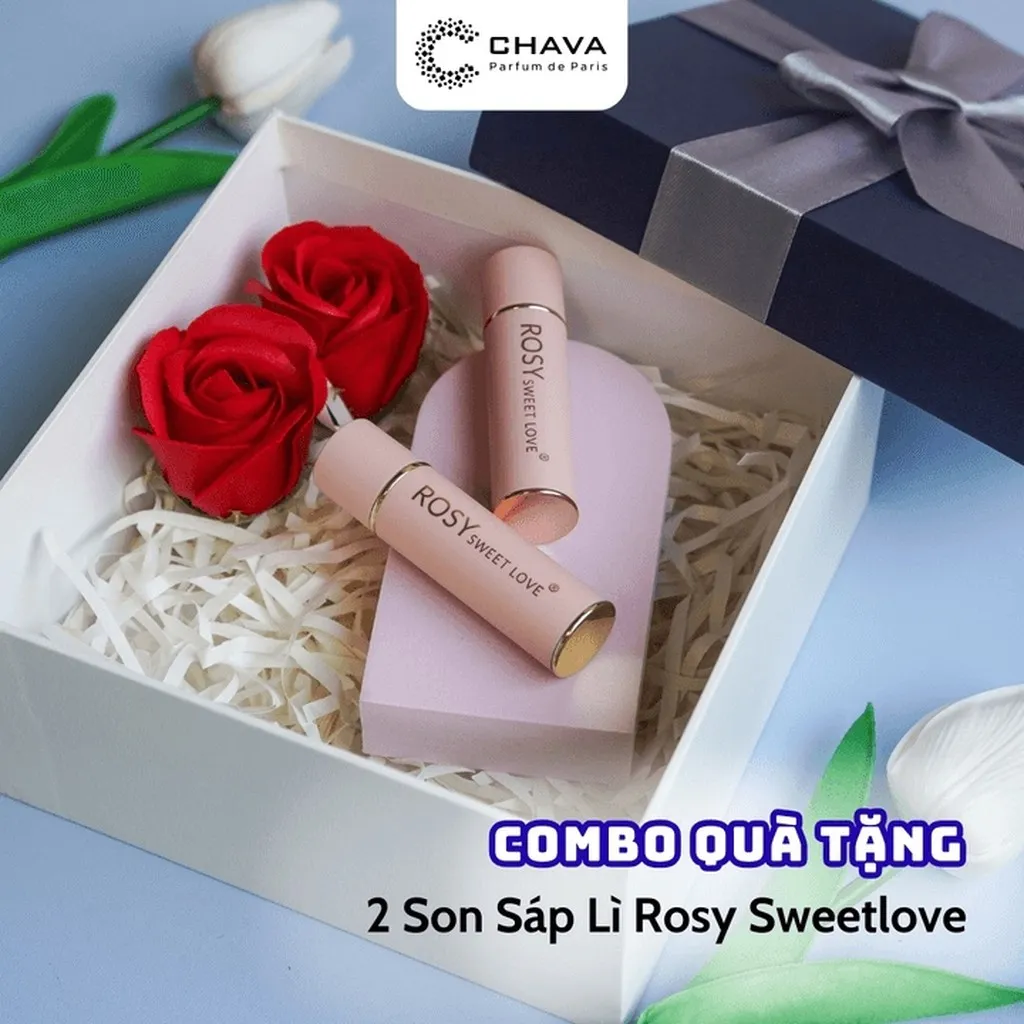[combo Quà Tặng] 2 Son Sáp Lì Sweet Love - Rosy
