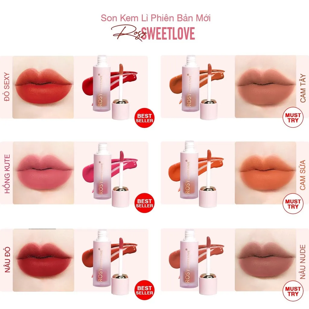 Alternative view of [combo Quà Tặng] 1 Son Kem Lì Luxury + 1 Son Sáp Lì Sweet Love - Rosy