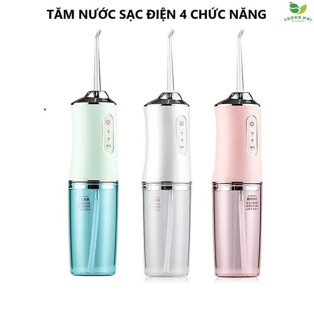 Tăm Nước Sạc Điện 4 Chức Năng Chăm Sóc Răng Miệng Tiện Lợi - Sương Mai