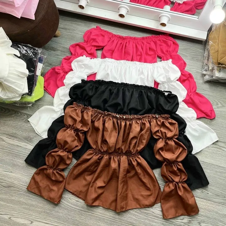 Áo Kiểu Trễ Vai Tiểu Thư Tay Bồng - Lê Phương Boutique