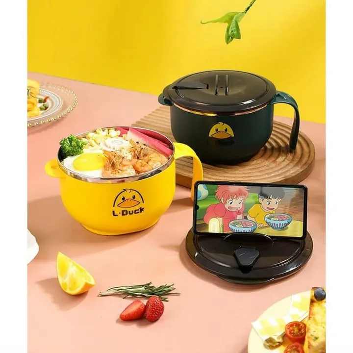 Alternative view of Ca Mì Inox Màu Ngẫu Nhiên Có Nắp Chống Đổ - Su