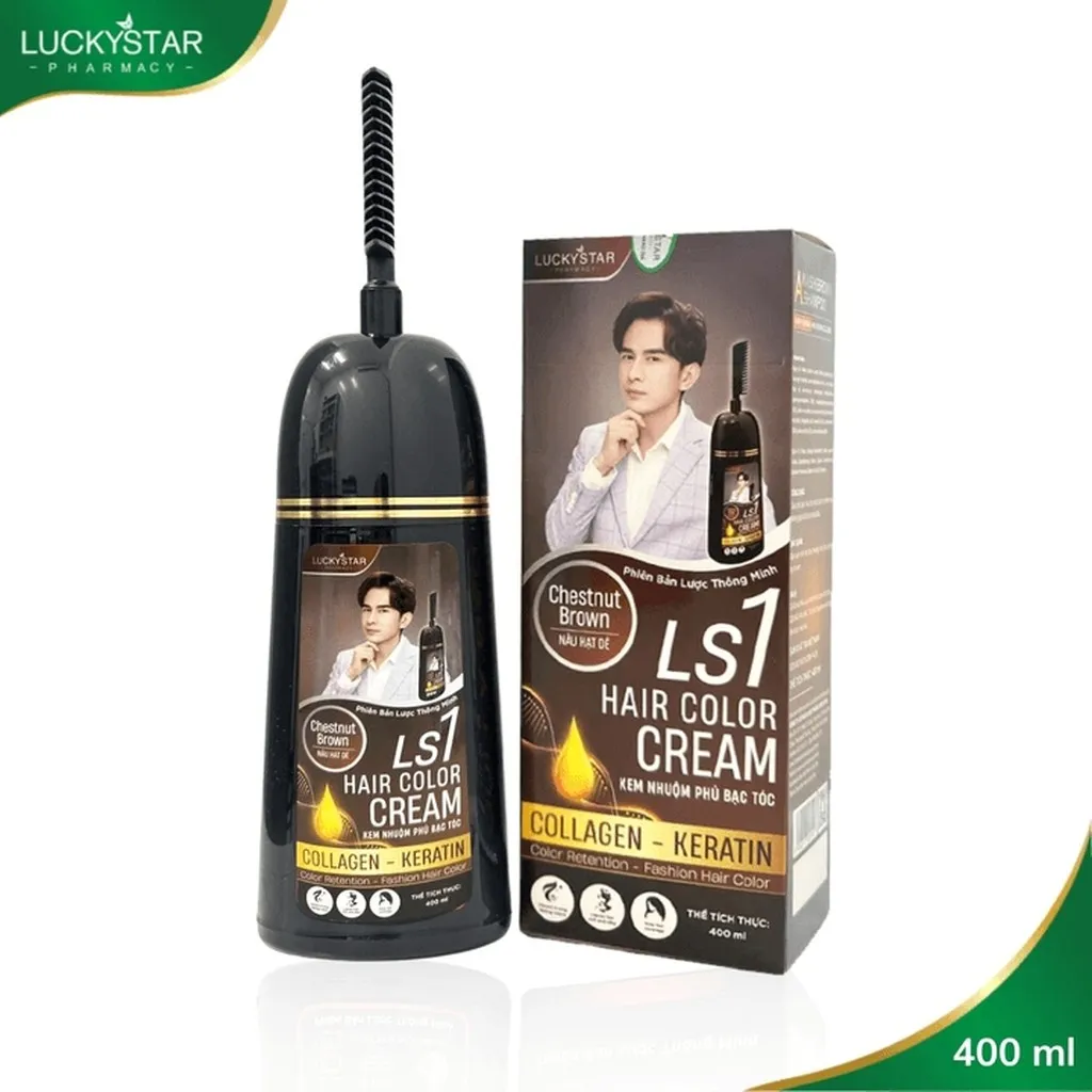 Kem Nhuộm Phủ Bạc Nâu Hạt Dẻ 400ml - Lucky Star