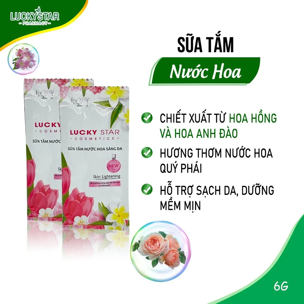 Sữa Tắm Nước Hoa - Lucky Star (dây 12 Gói)