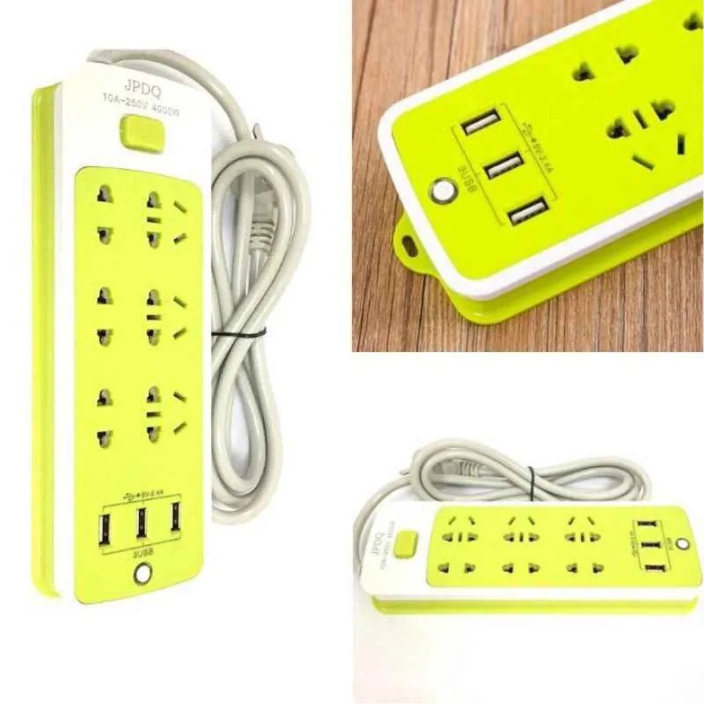 Ổ Điện Xanh Lá Có 3 Usb Sạc Điện Thoại - Su