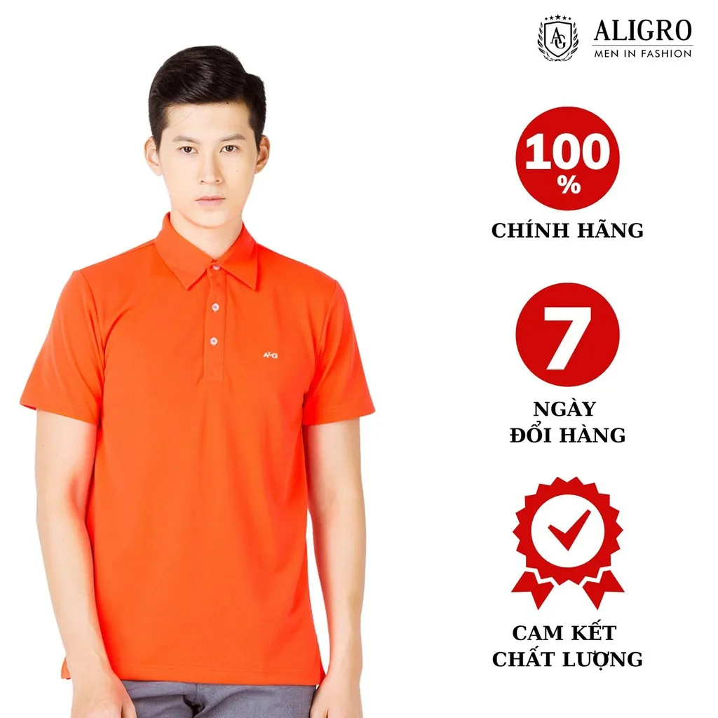Áo Polo Nam Cotton Màu Cam - Aligro