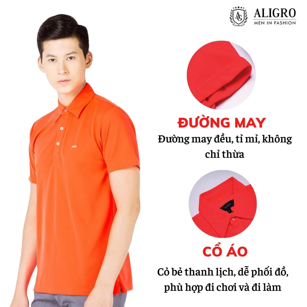 Alternative view of Áo Polo Nam Cotton Màu Cam - Aligro