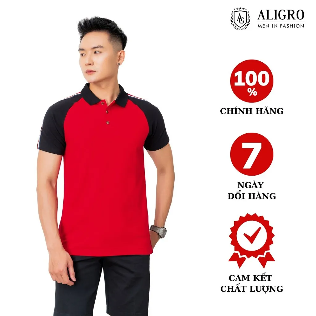 Áo Polo Nam Ngắn Tay Cotton Phối Màu Sang Trọng Algplo51 - Aligro