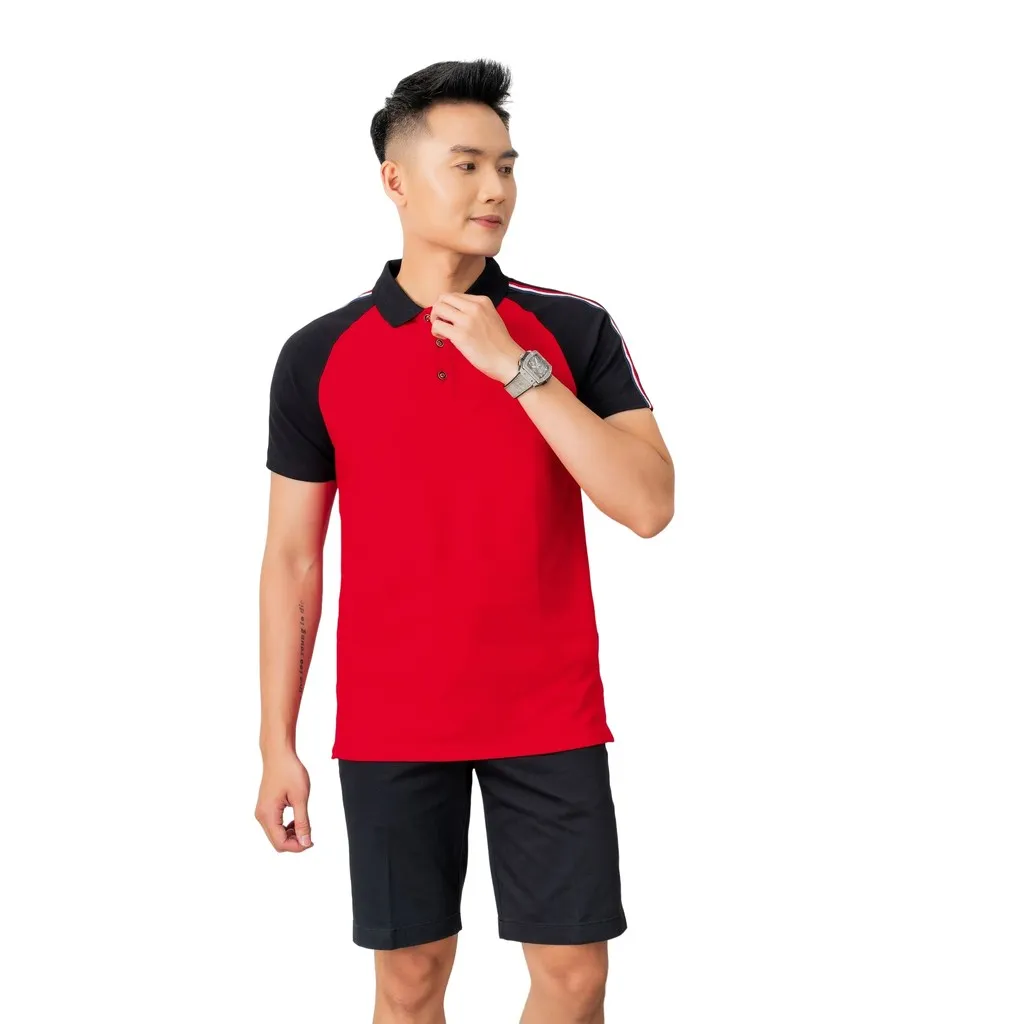 Alternative view of Áo Polo Nam Ngắn Tay Cotton Phối Màu Sang Trọng Algplo51 - Aligro