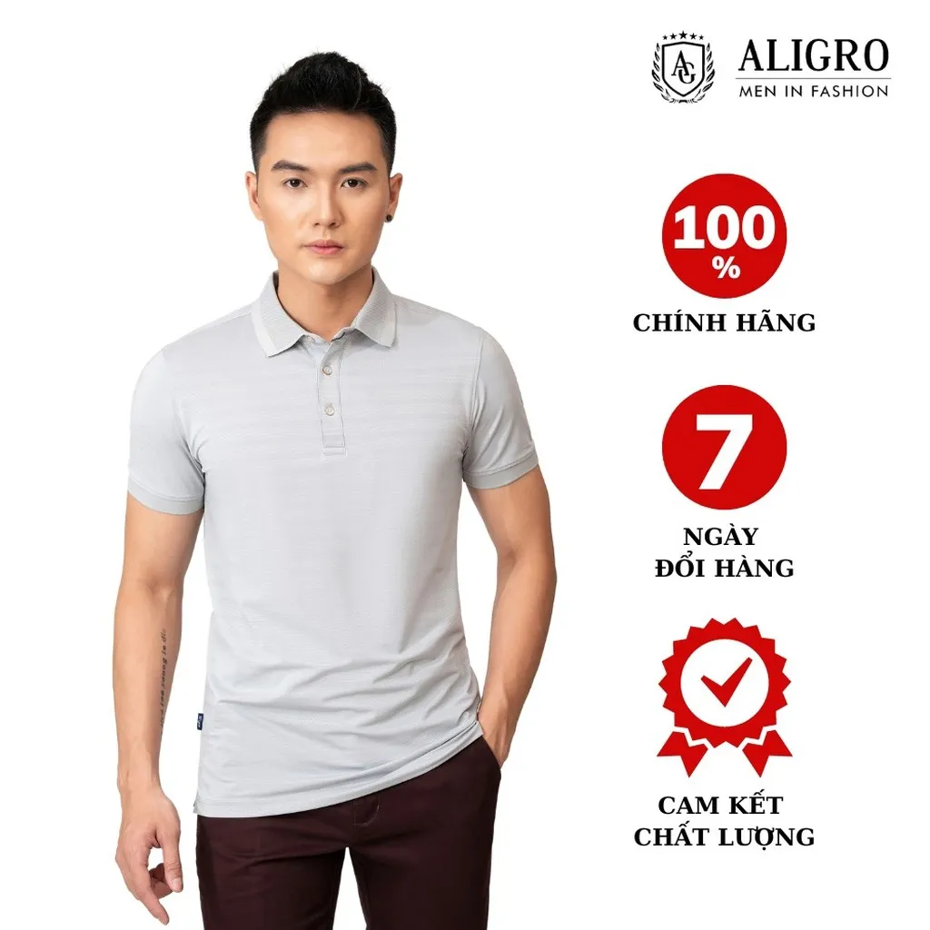 Áo Polo Golf Nam Màu Ghi Sáng Algplo80 - Aligro