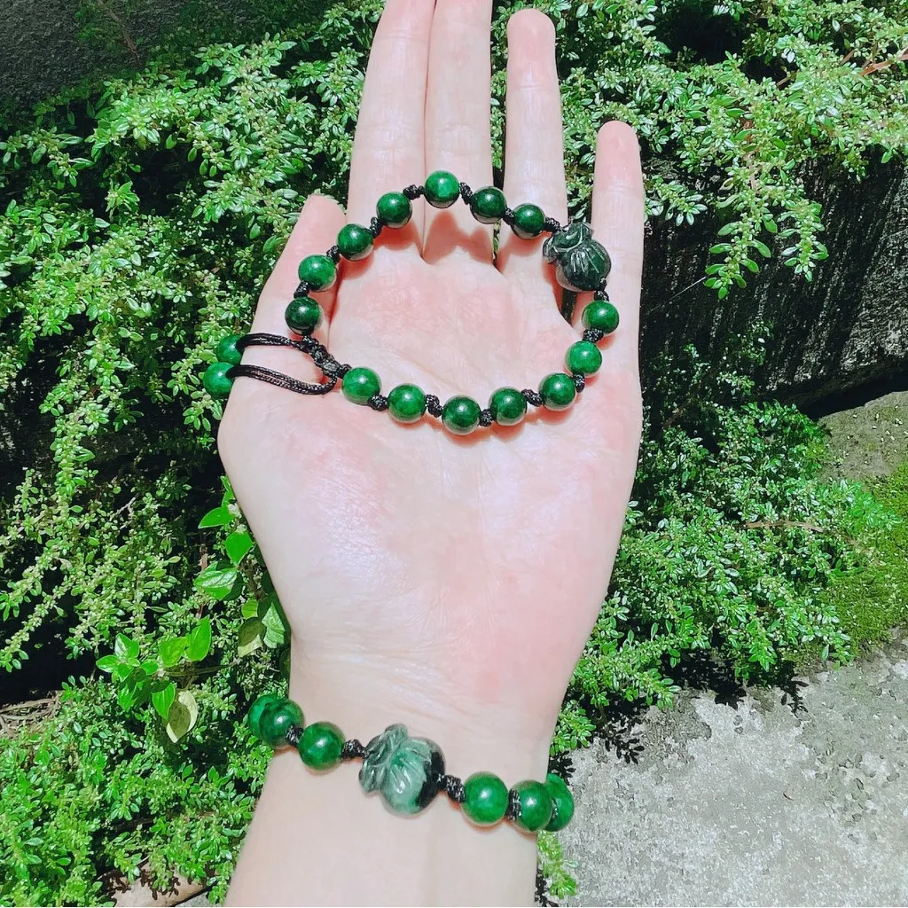 Vòng Tay Ngọc Cẩm Thạch Kết Túi Tiền May Mắn - Thắng Giang
