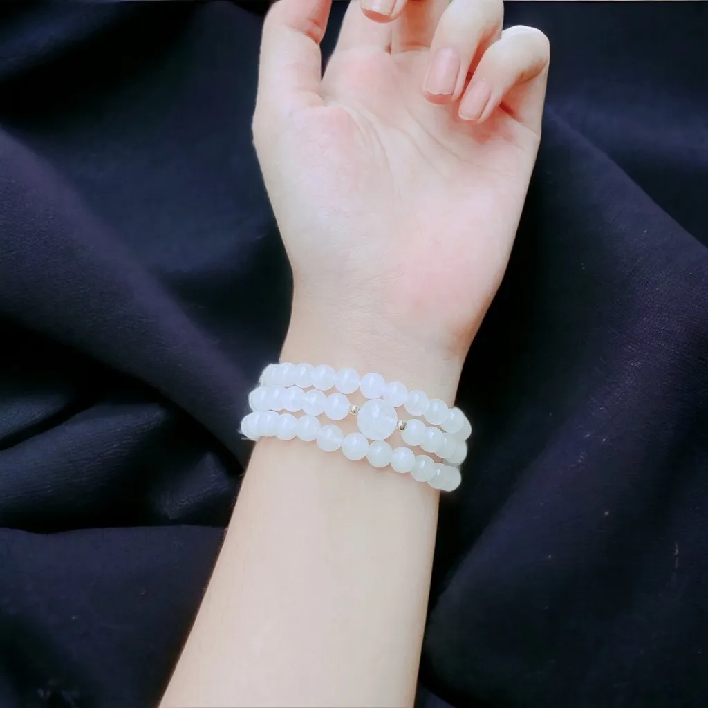 Vòng Tay Thạch Anh Trắng Thiên Nhiên 6 Ly - Thắng Giang