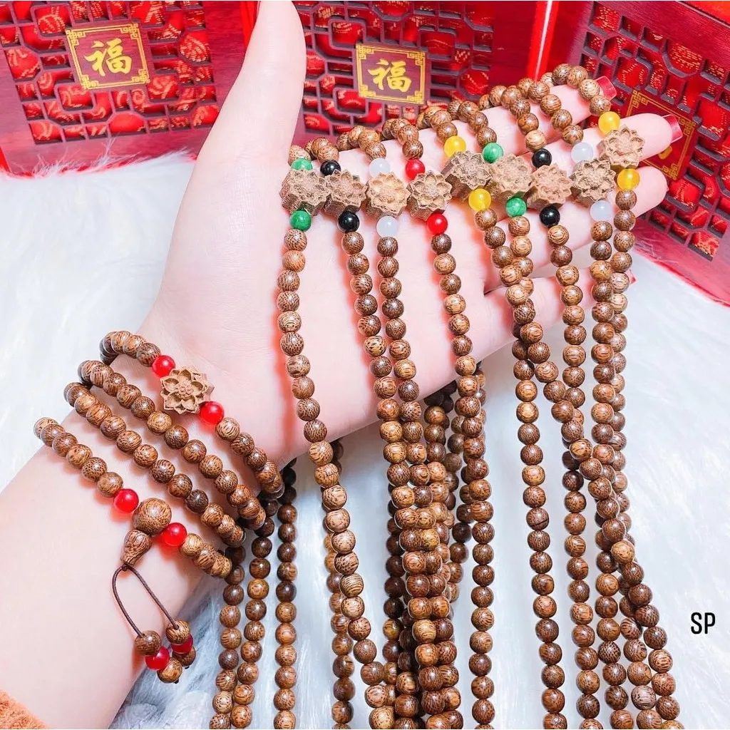 Vòng Tay Trầm Hương Tốc Mix Sen & Đá Phong Thủy - Thắng Giang