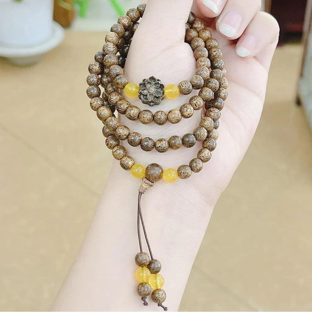 Alternative view of Vòng Tay Trầm Hương Tốc Mix Sen & Đá Phong Thủy - Thắng Giang