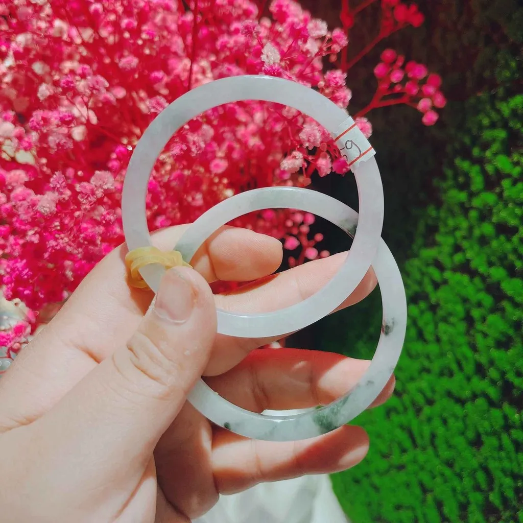 Vòng Tay Cặp Ngọc Cẩm Thạch Thiên Nhiên Vân Giao Động - Thắng Giang